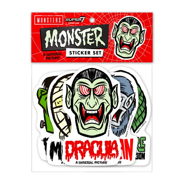 Super7 Universal Monsters FreakyFaces set stickere 5 buc