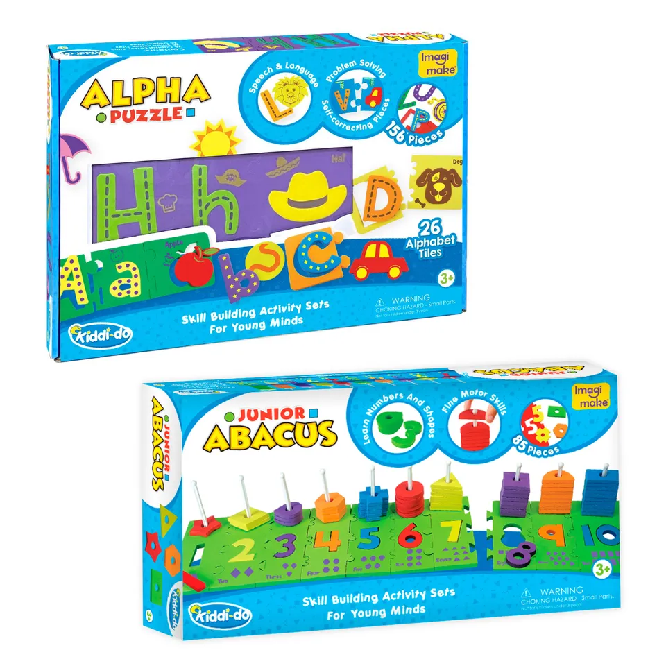 Imagimake Alpha Puzzle Junior Abacus set educativ 2in1