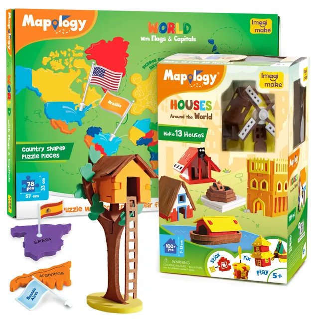 Imagimake Mapology World Map puzzle harta lumea 75 piese