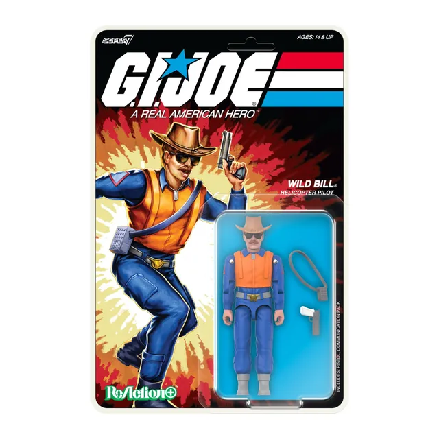 Super7 G.I. Joe Wild Bill Cartoon figurina 9,5 cm rucsac