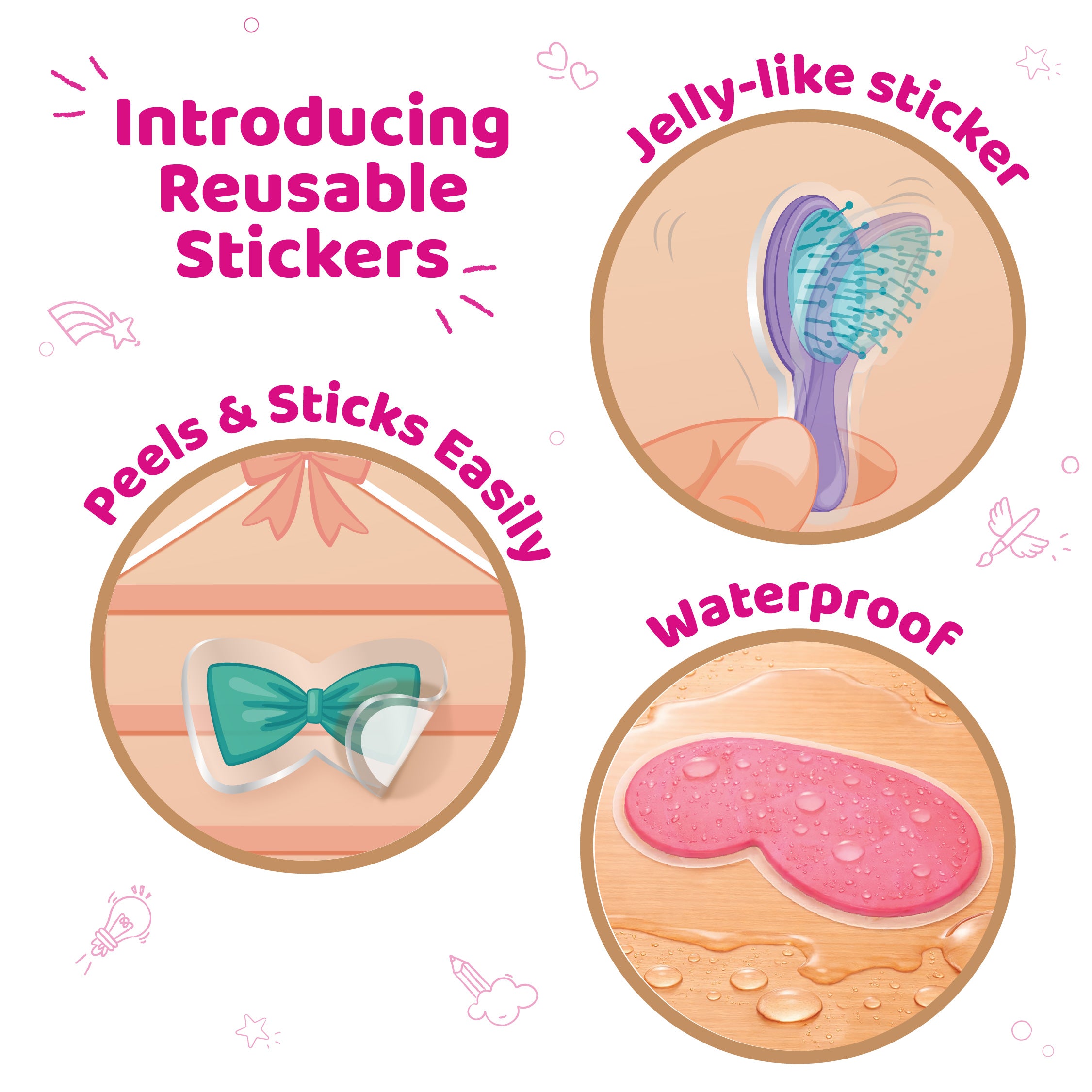Imagimake Sticker Fun Hair Make Up stickere reutilizabile
