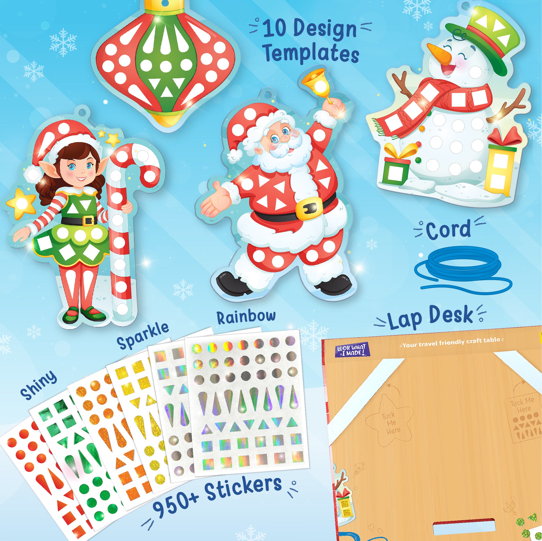 Imagimake Mirror Mosaic Christmas set mozaic cu stickere sclipici