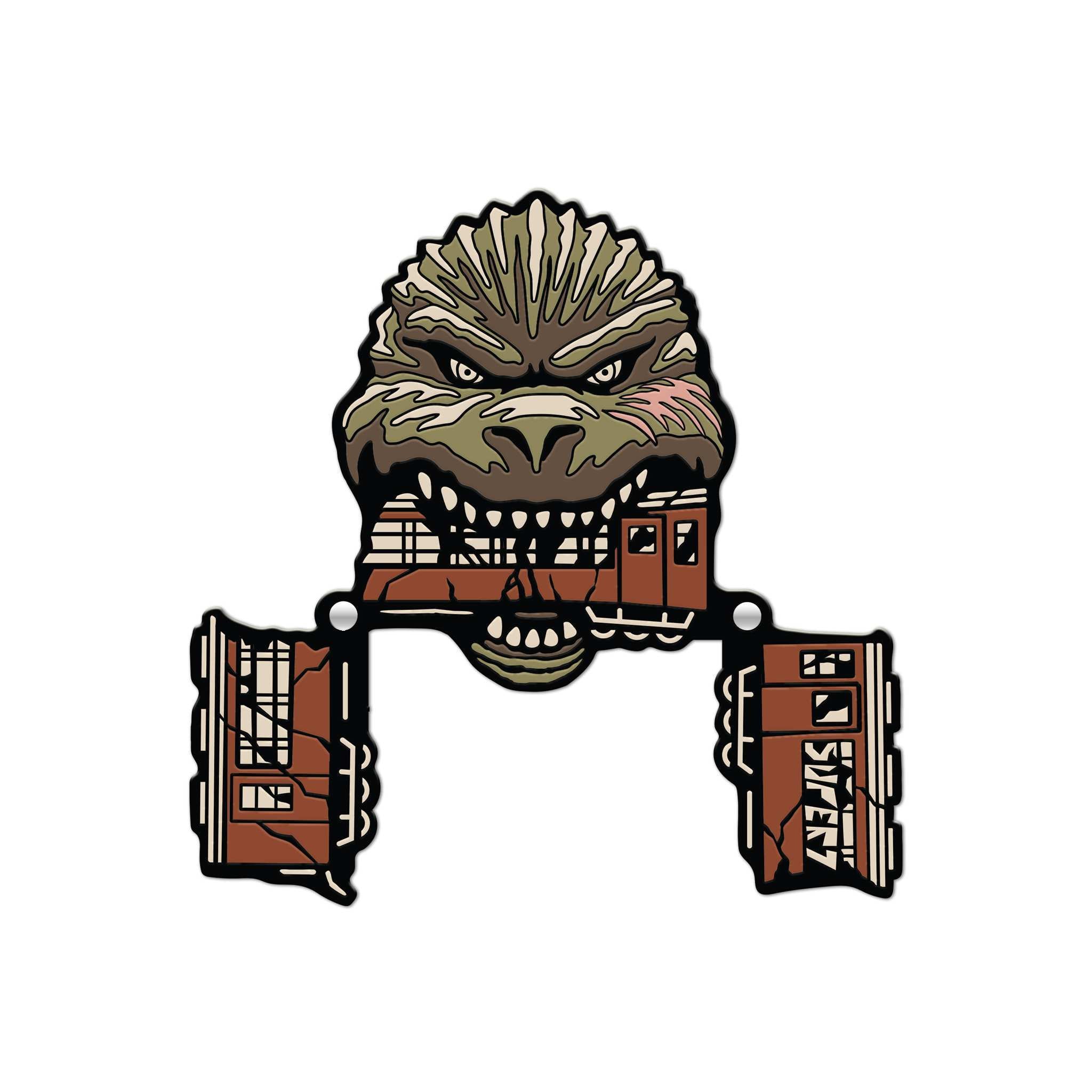 Super7 Toho Godzilla Train Biter pin metal emailat 3,8cm