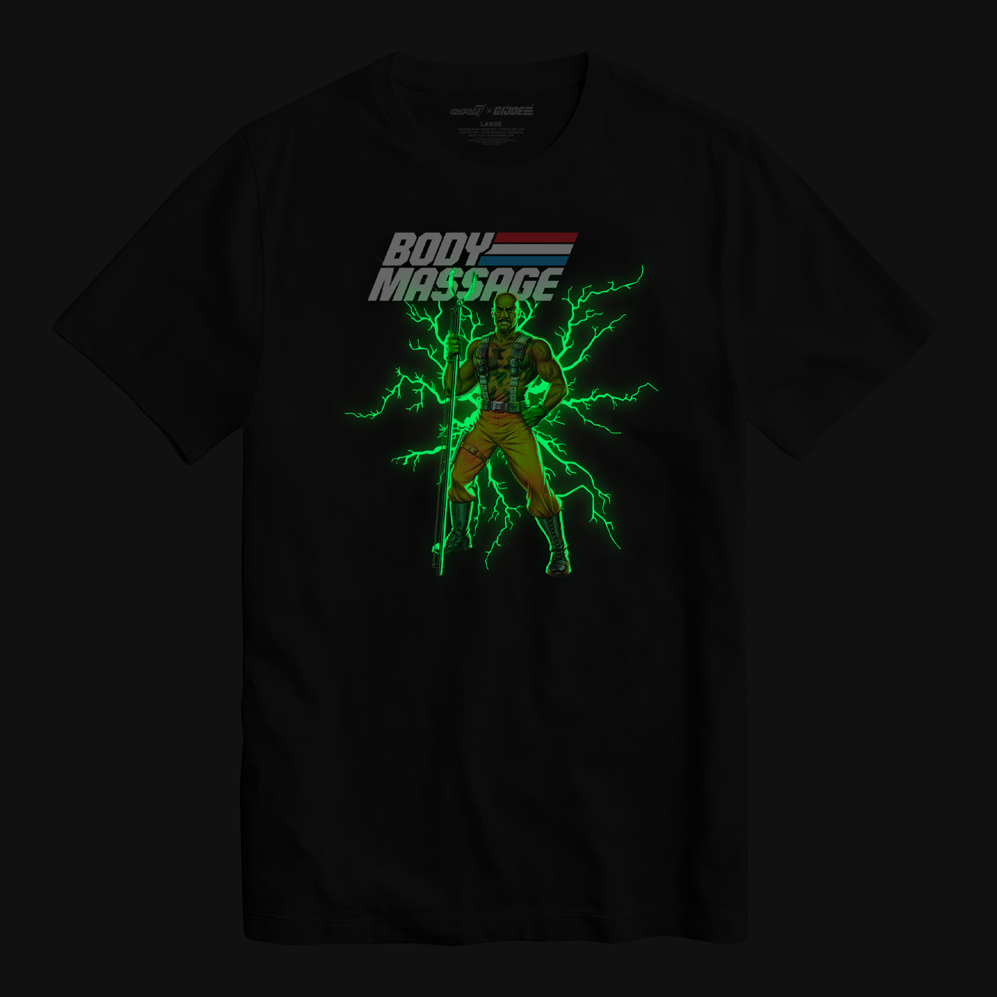 Super7 G.I. Joe Roadblock tricou negru fosforescent