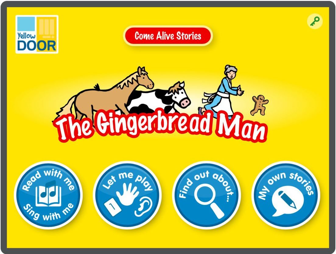 Yellow Door Gingerbread Man app poveste interactiva