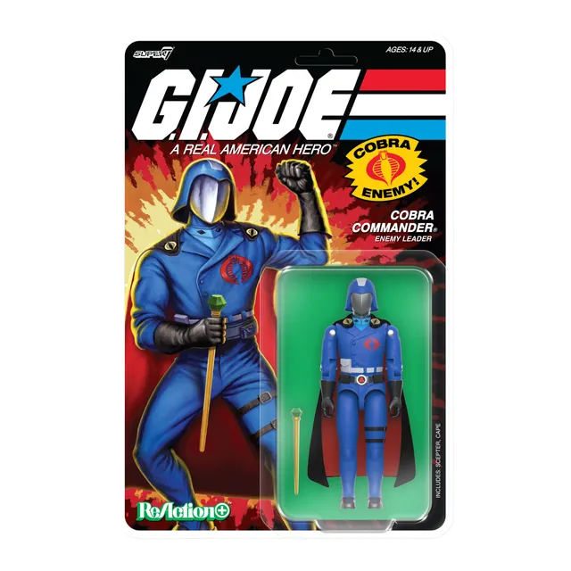 Super7 ReAction+ G.I. Joe Cobra Commander figurina mantie