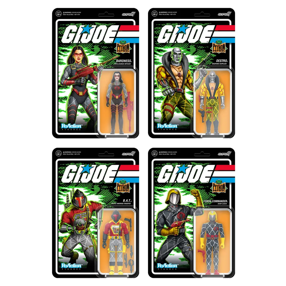 Super7 ReAction Python Patrol set 4 figurine 9,5 cm