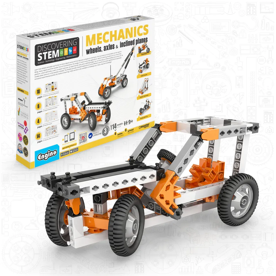 Engino Discovering STEM Wheels Axles set construcție 14 modele pârghii