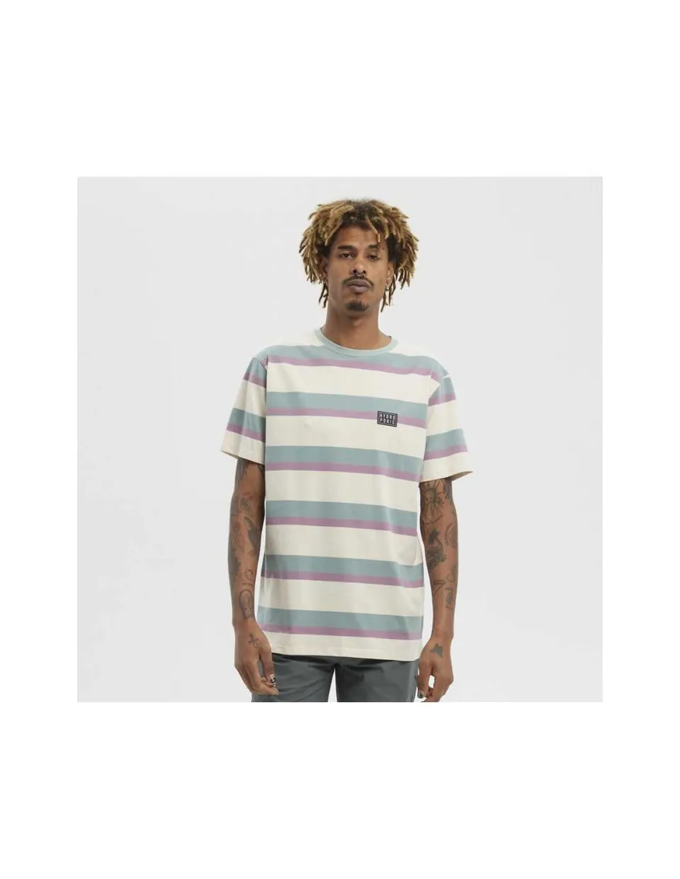 Hydroponic Wipeout tricou Ecru Green Violet bumbac