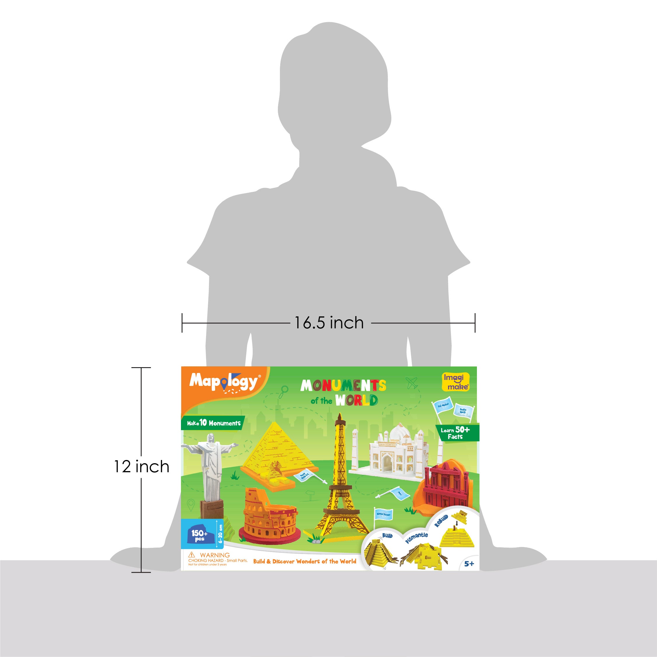 Imagimake Mapology Monuments puzzle 3D 150 piese lume