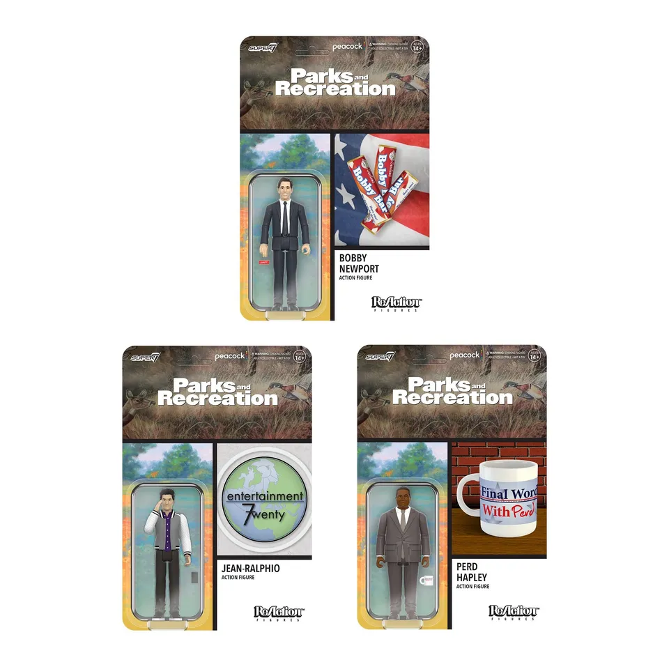 Super7 ReAction Parks and Recreation Wave 3 set 3 figurine