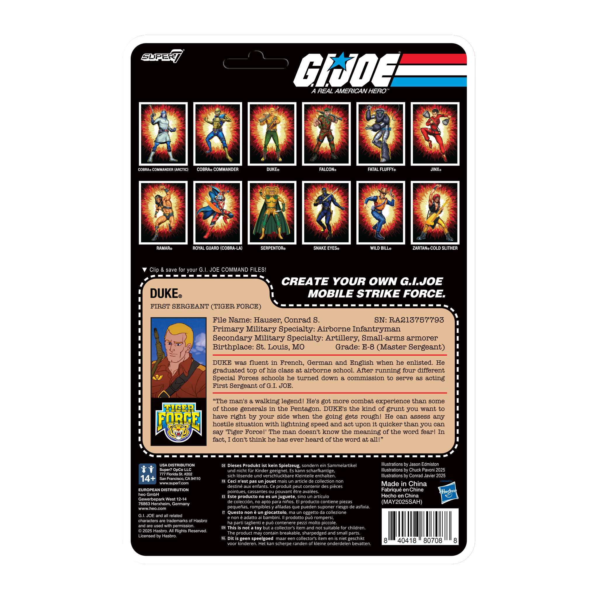 Super7 G.I. Joe Duke Tiger Force figurina 9,5 cm