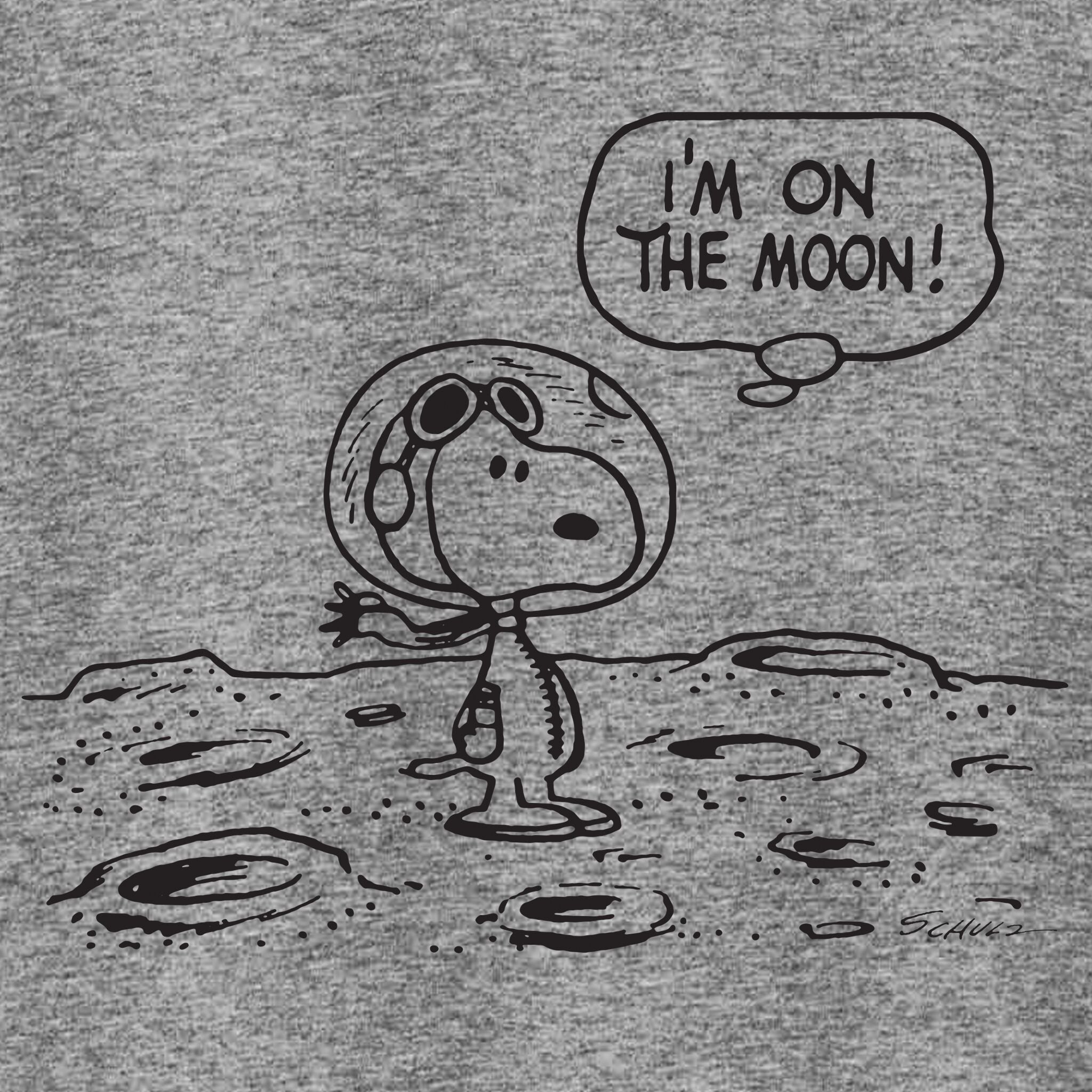 Super7 Peanuts Snoopy on the Moon tricou gri L bumbac