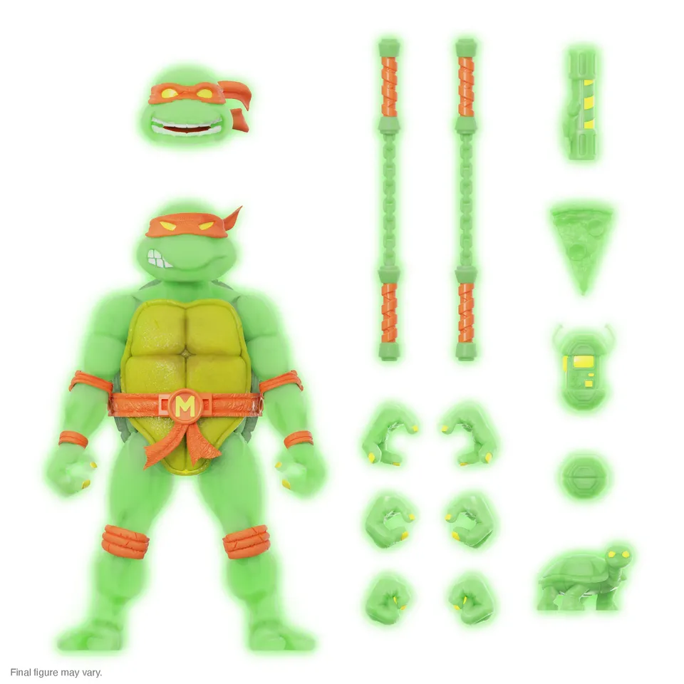 Super7 TMNT Ultimates Michelangelo figurina fosforescenta