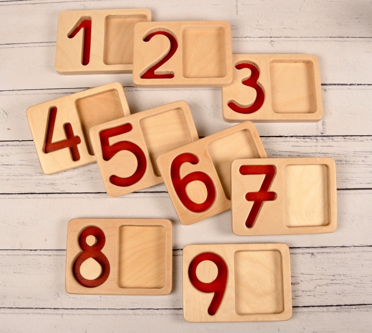 Yellow Door Number Trays tavite cifre 1-9 tactile