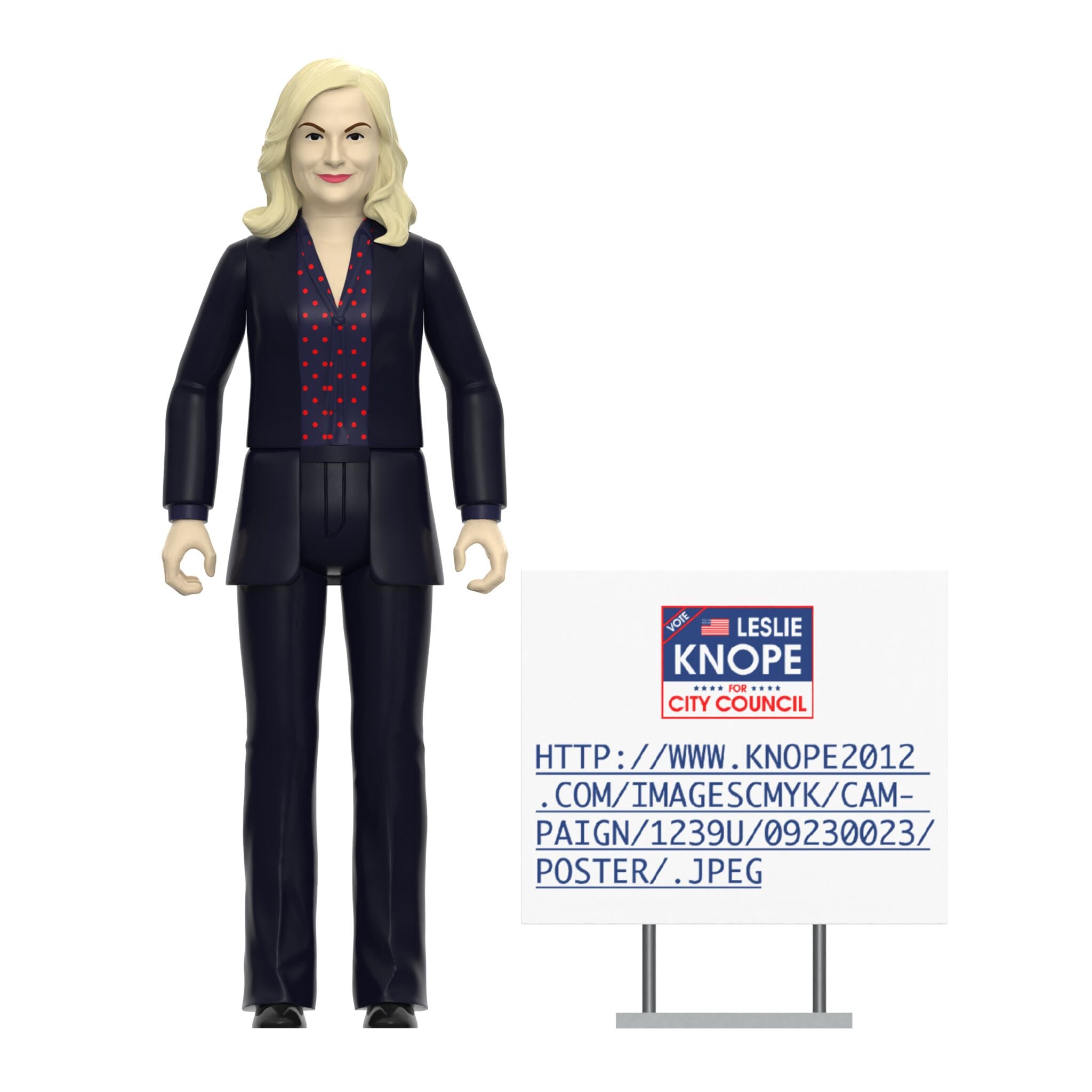 Super7 ReAction Leslie Knope Campaign Trail figurina 9,5 cm