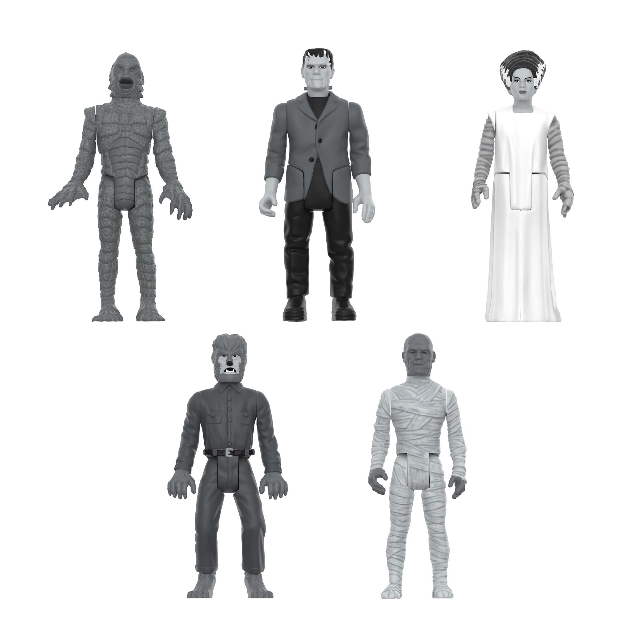 Super7 Universal Monsters Wave 02 set 12 figurine alb-negru