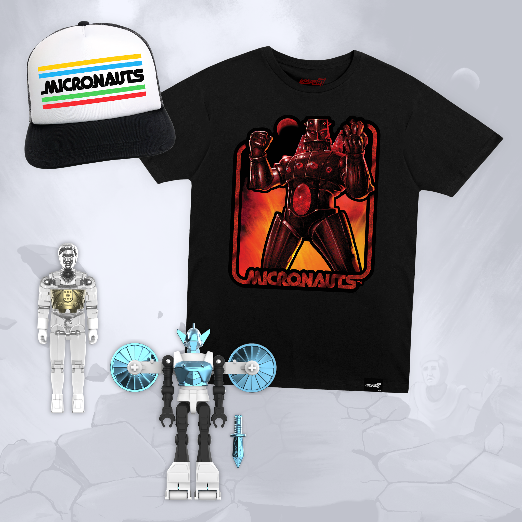 Super7 Micronauts ReAction+ Bundle Time Traveler Acroyear set