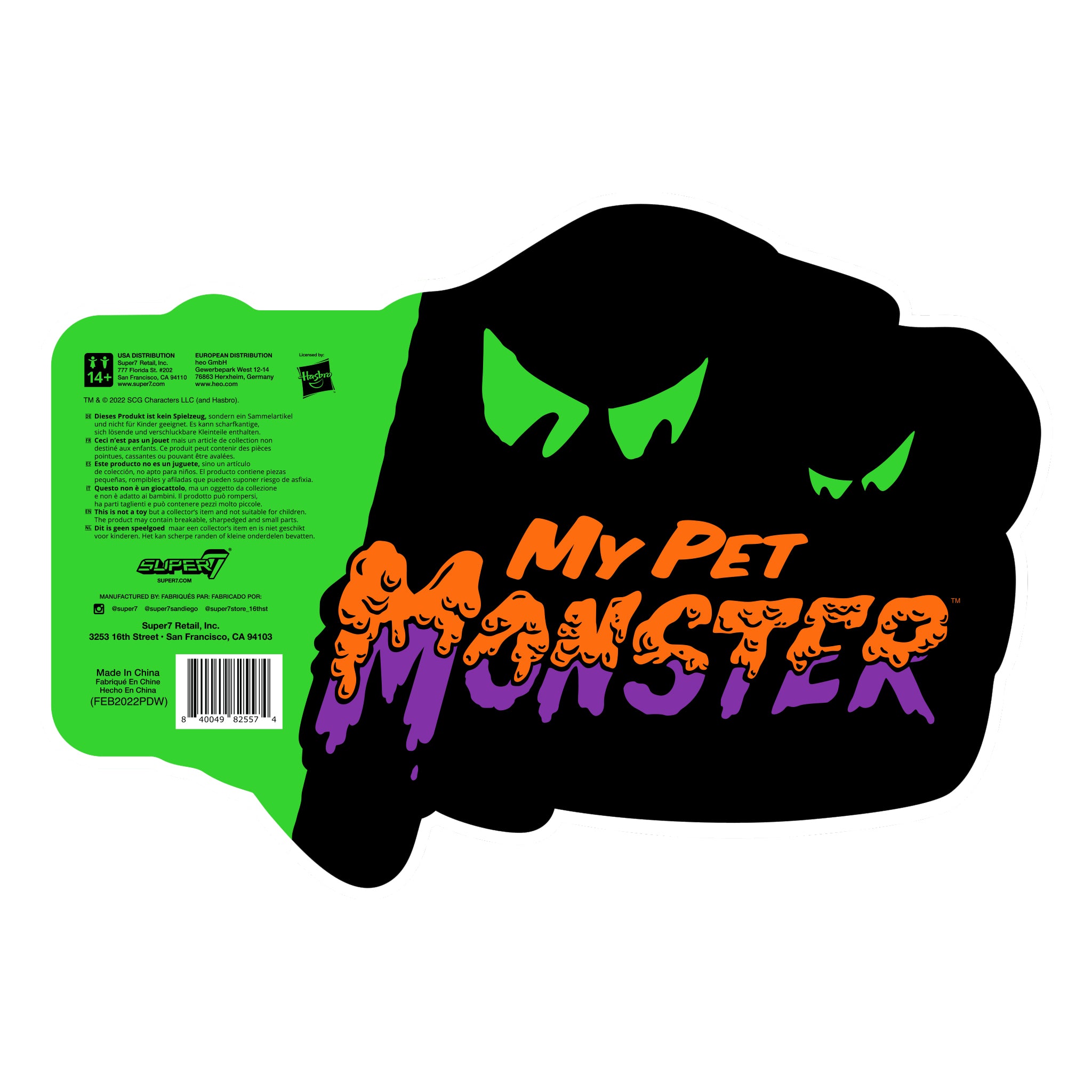 Super7 My Pet Monster ReAction portocaliu-negru figurina 9,5 cm