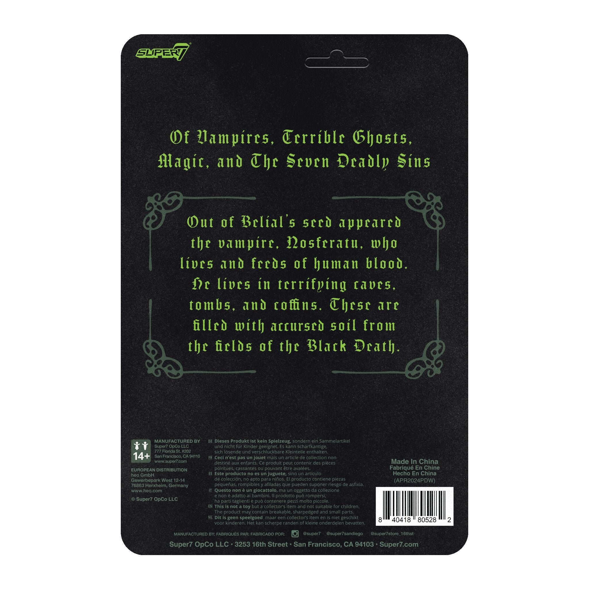 Super7 ReAction Nosferatu Film Poster figurina verde 9,5 cm