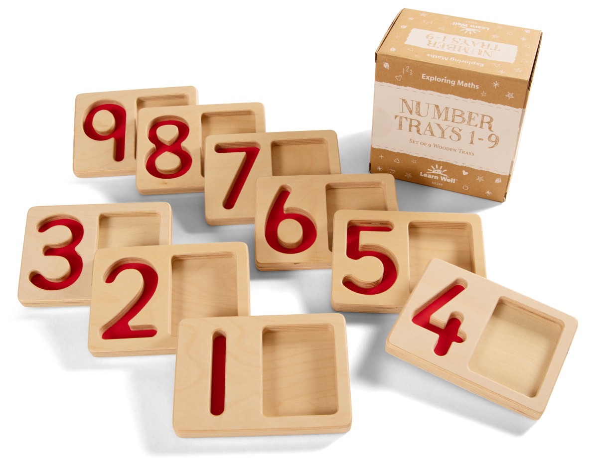 Yellow Door Number Trays tavite cifre 1-9 tactile