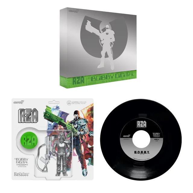 Super7 ReAction Bobby Digital Metallic Silver set figurina disc
