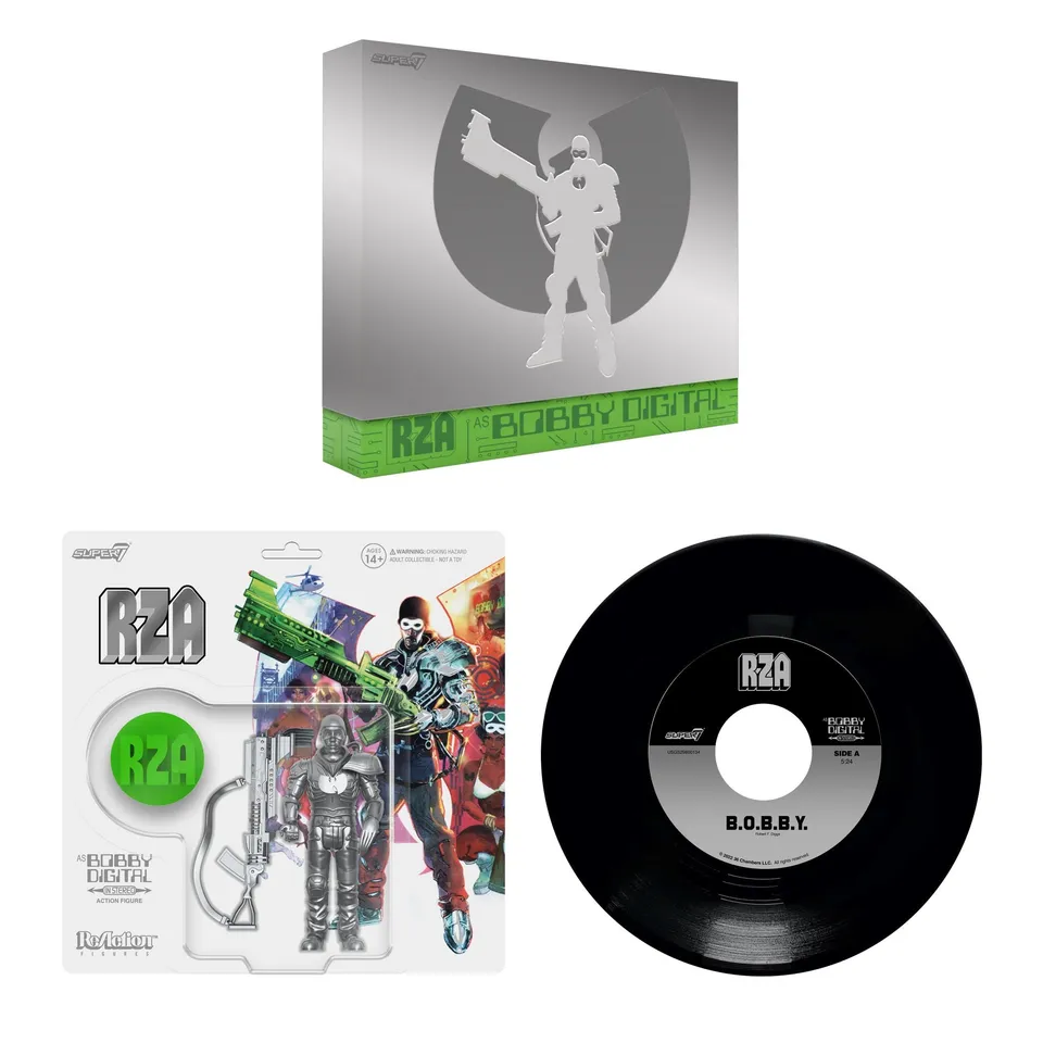 Super7 ReAction Bobby Digital Metallic Silver set figurina disc