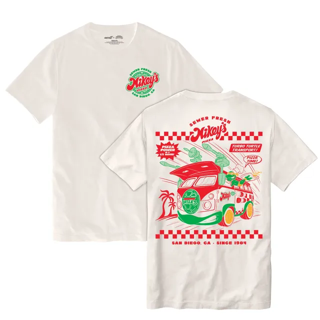 Super7 TMNT Mikey Pizza tricou bumbac alb