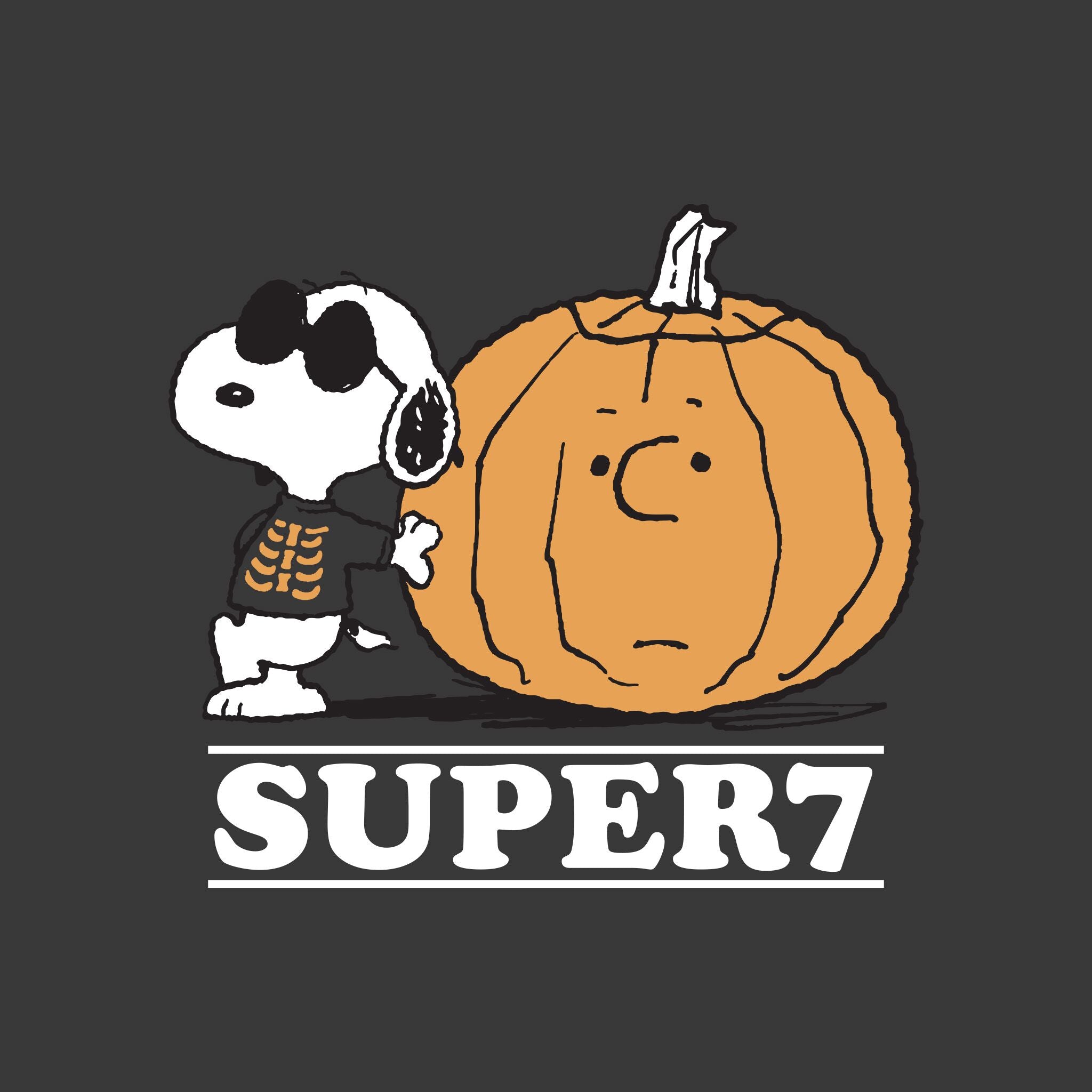 Super7 Peanuts Skeleton Snoopy tricou negru Halloween