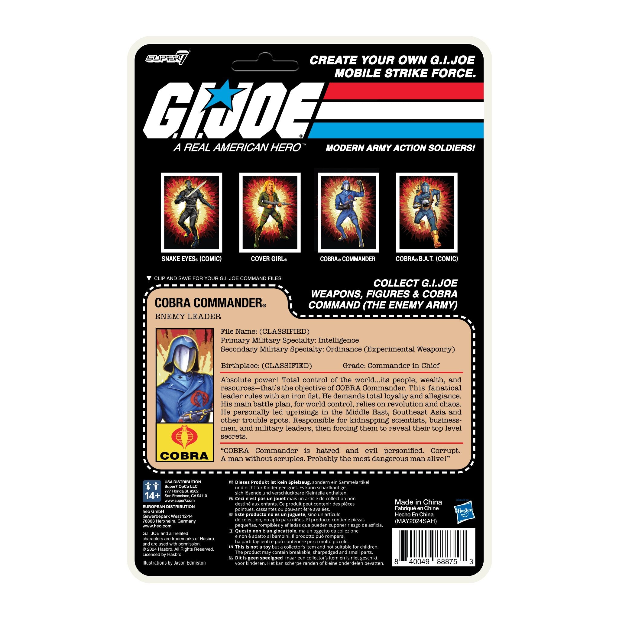Super7 G.I. Joe Cobra Commander figurina Cartoon