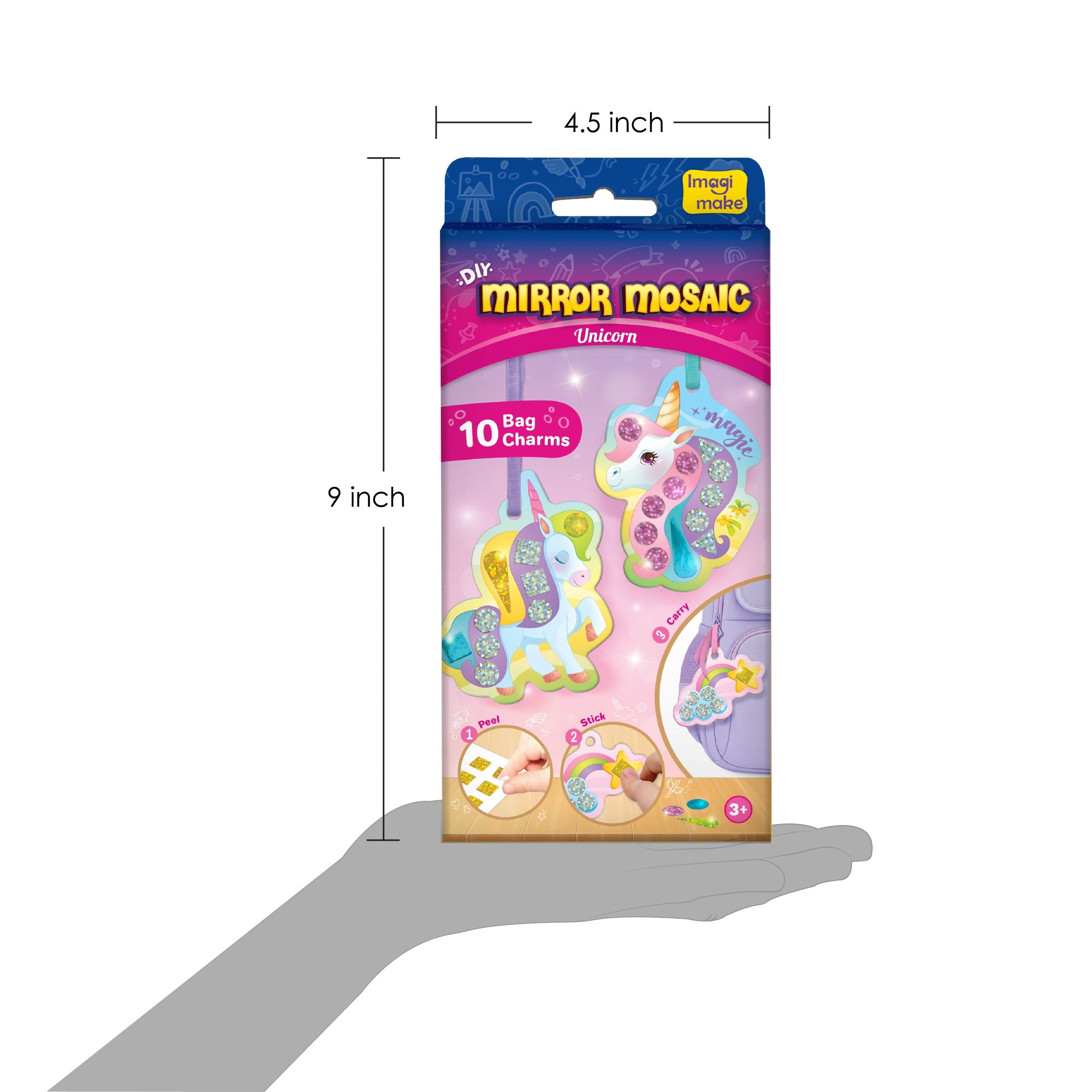 Imagimake Mirror Mosaic breloc Unicorn 10 șabloane