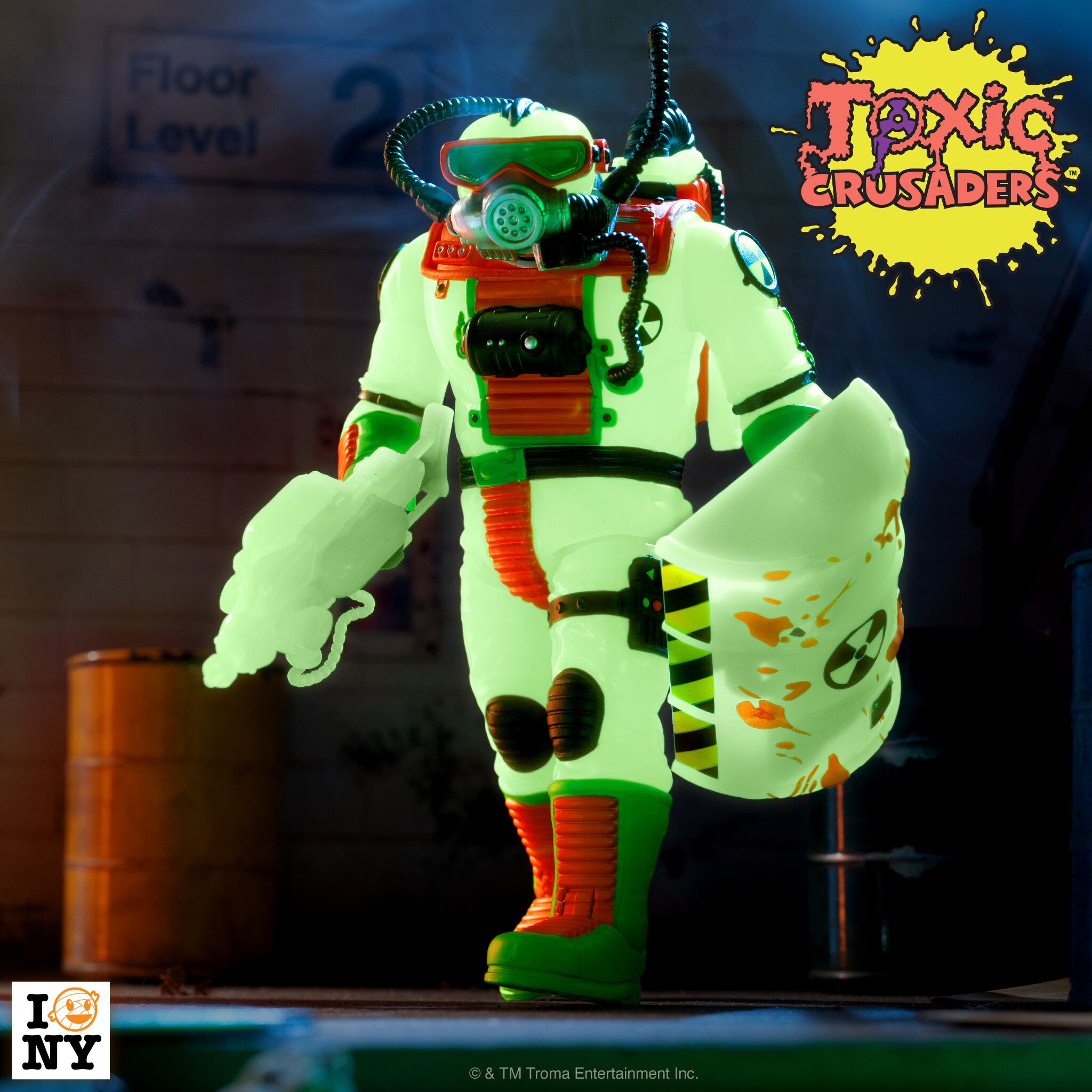 Super7 Toxic Crusaders Radiation Ranger figurina fosforescenta