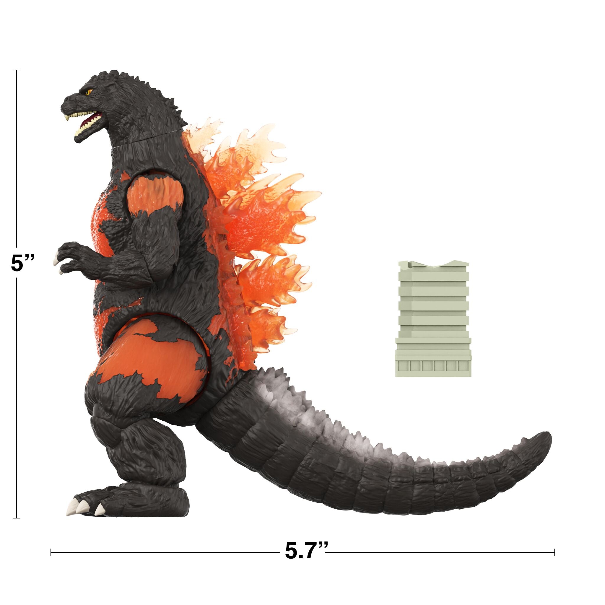 Super7 Toho Super Kaiju Burning Godzilla 1995 figurina 14 cm translucid
