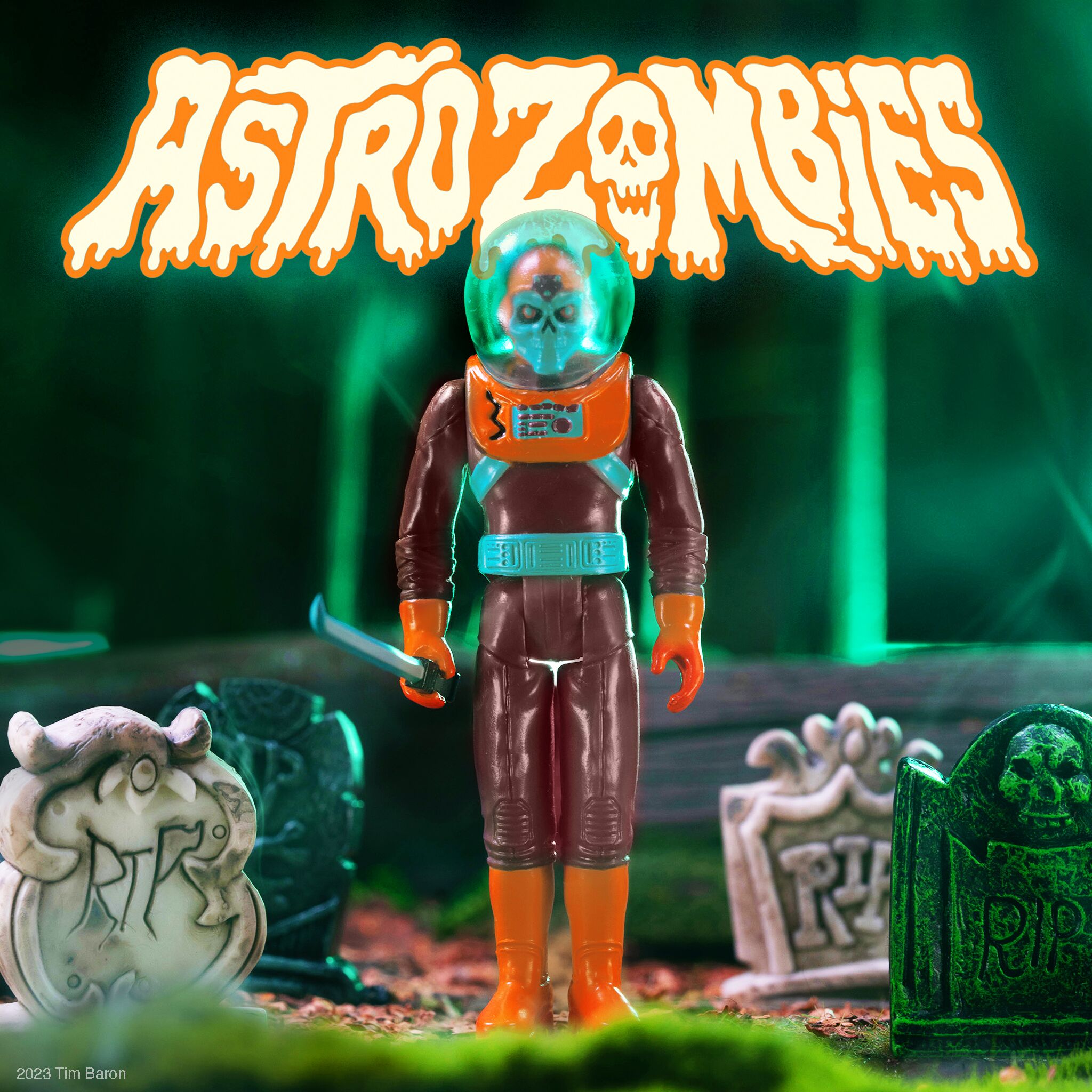 Super7 ReAction Wave 03 Astro Zombie figurina maro portocaliu