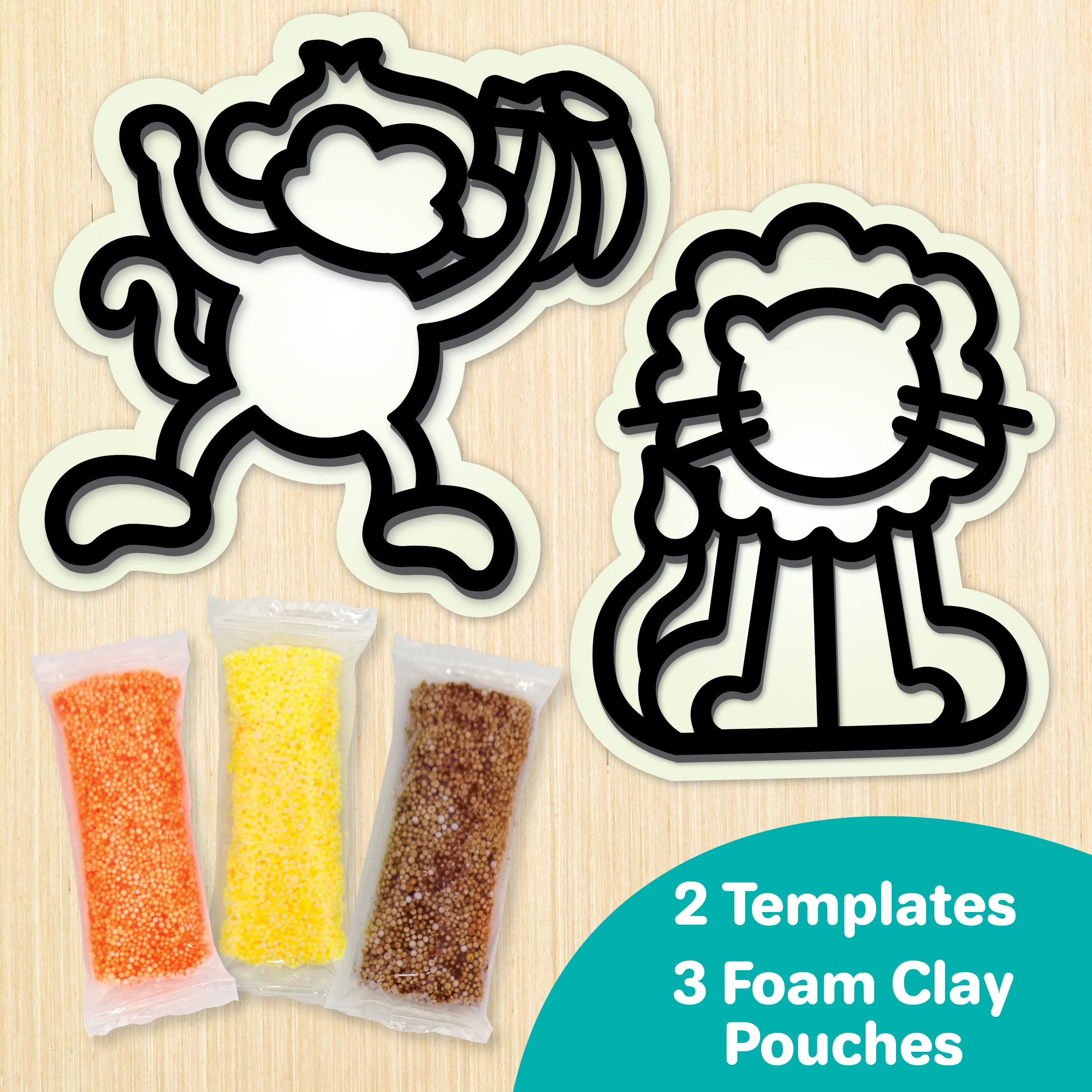 Imagimake DIY Clay Stickers Animals set plastilina 3 culori