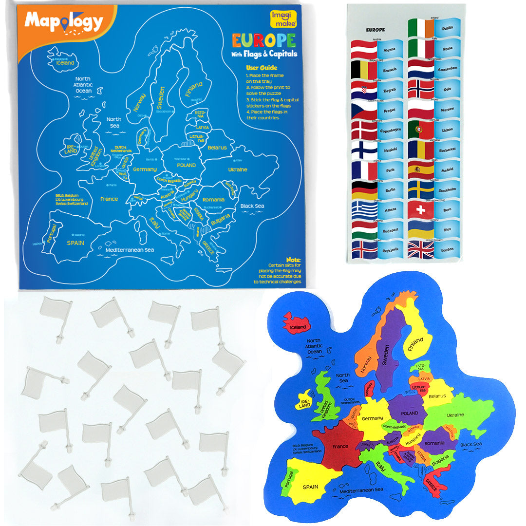 Imagimake Mapology Europe with Capitals puzzle harta 30 piese 5 ani+