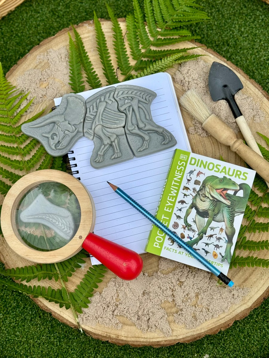 Yellow Door Dig Discover Triceratops puzzle scheleti dinozauri
