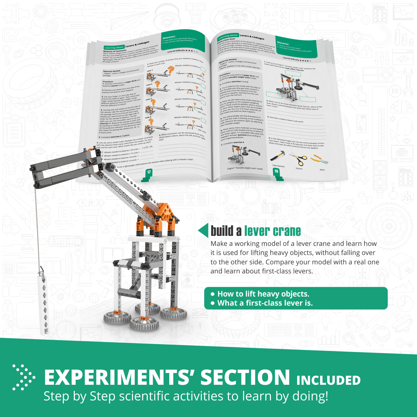 Engino Discovering STEM mecanică set construcție 16 modele 9+ ani