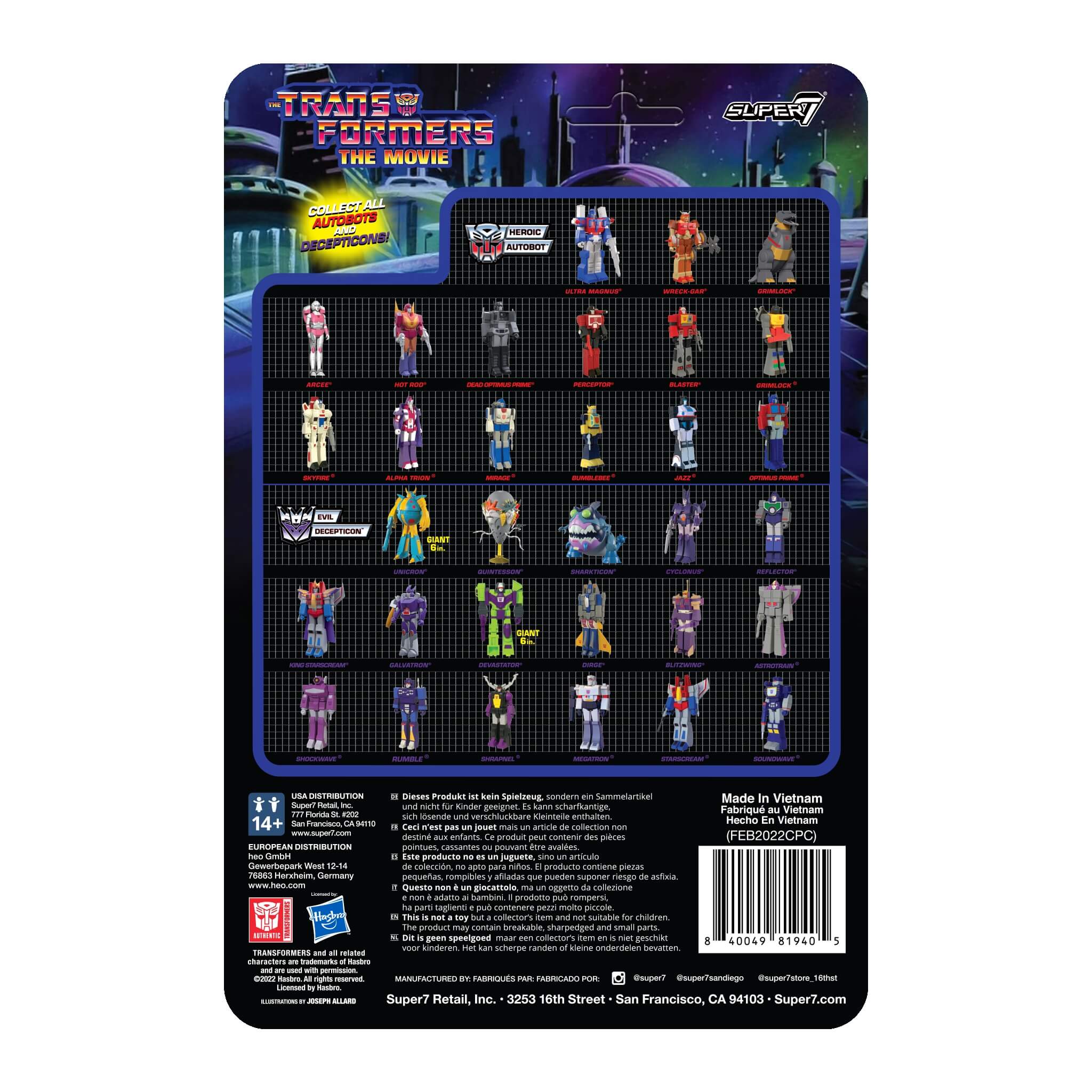 Super7 Transformers ReAction Cyclonus G1 figurina 10 cm