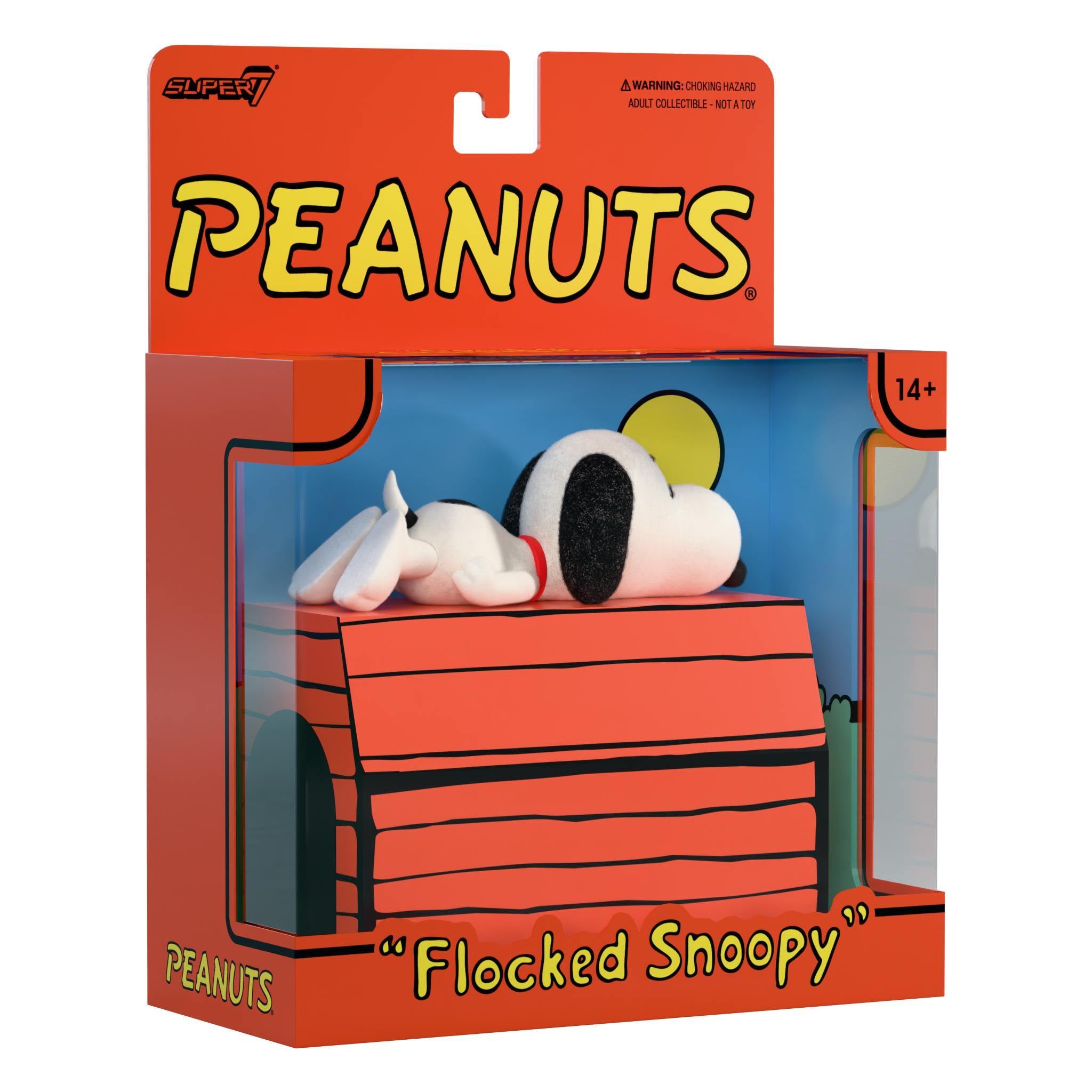 Super7 Peanuts ReAction Snoopy Sleeping figurină flocked 9,5 cm