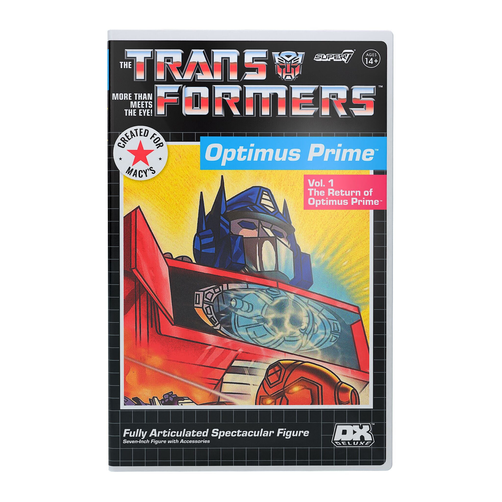 Super7 Transformers Optimus Prime figurina Deluxe VHS