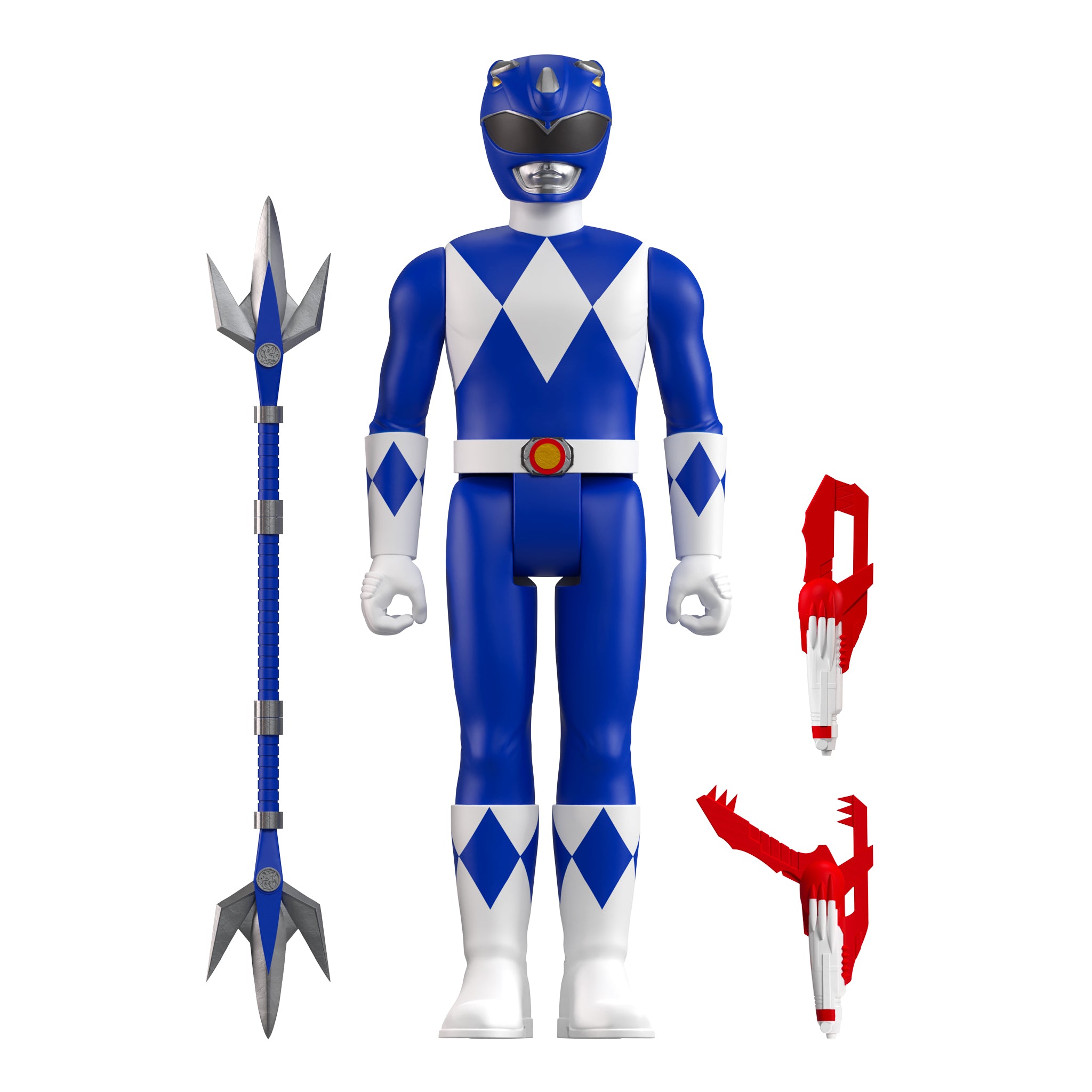 Super7 Power Rangers ReAction Blue Ranger figurina cu accesorii