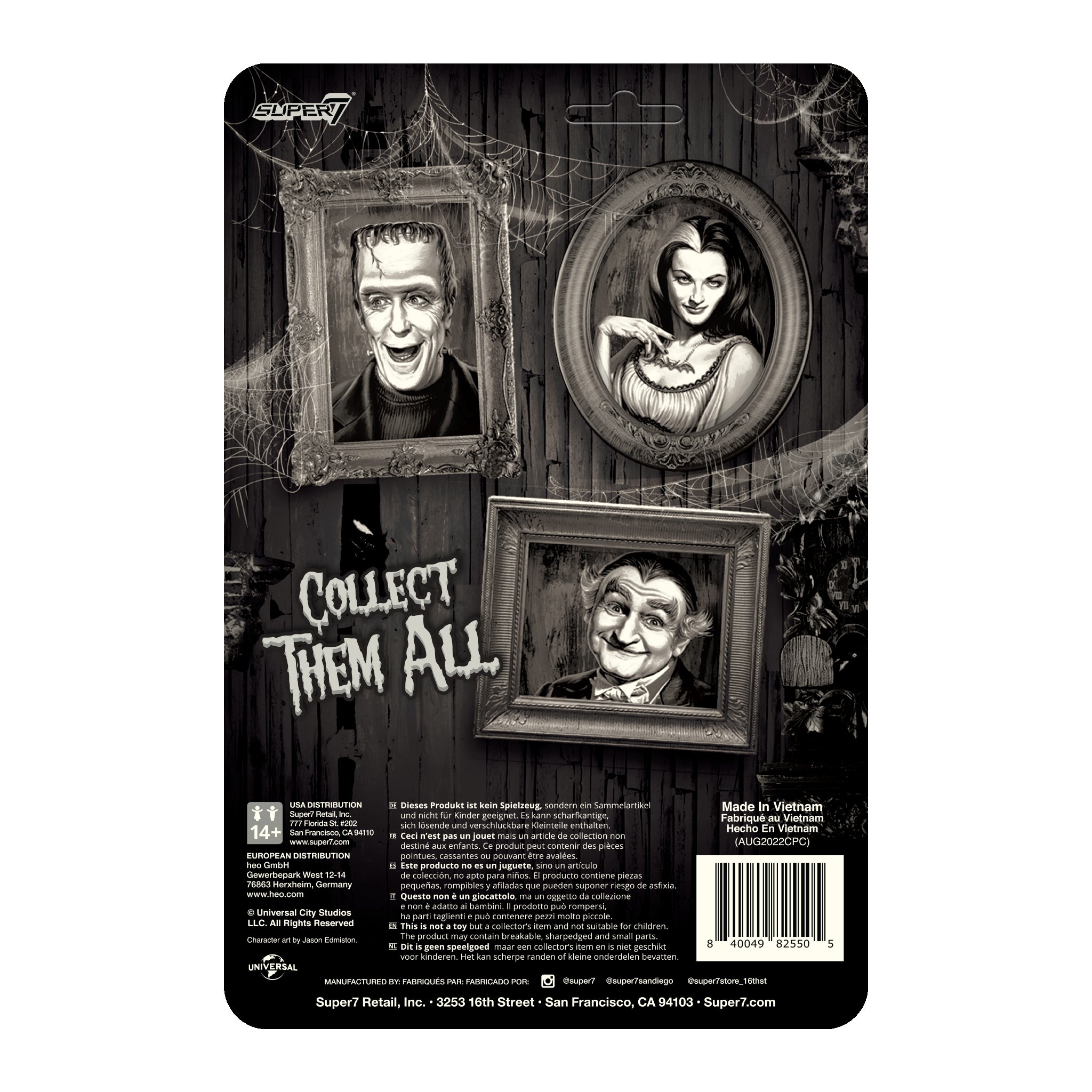 Super7 ReAction Lily Munsters Grayscale figurina 9,5 cm