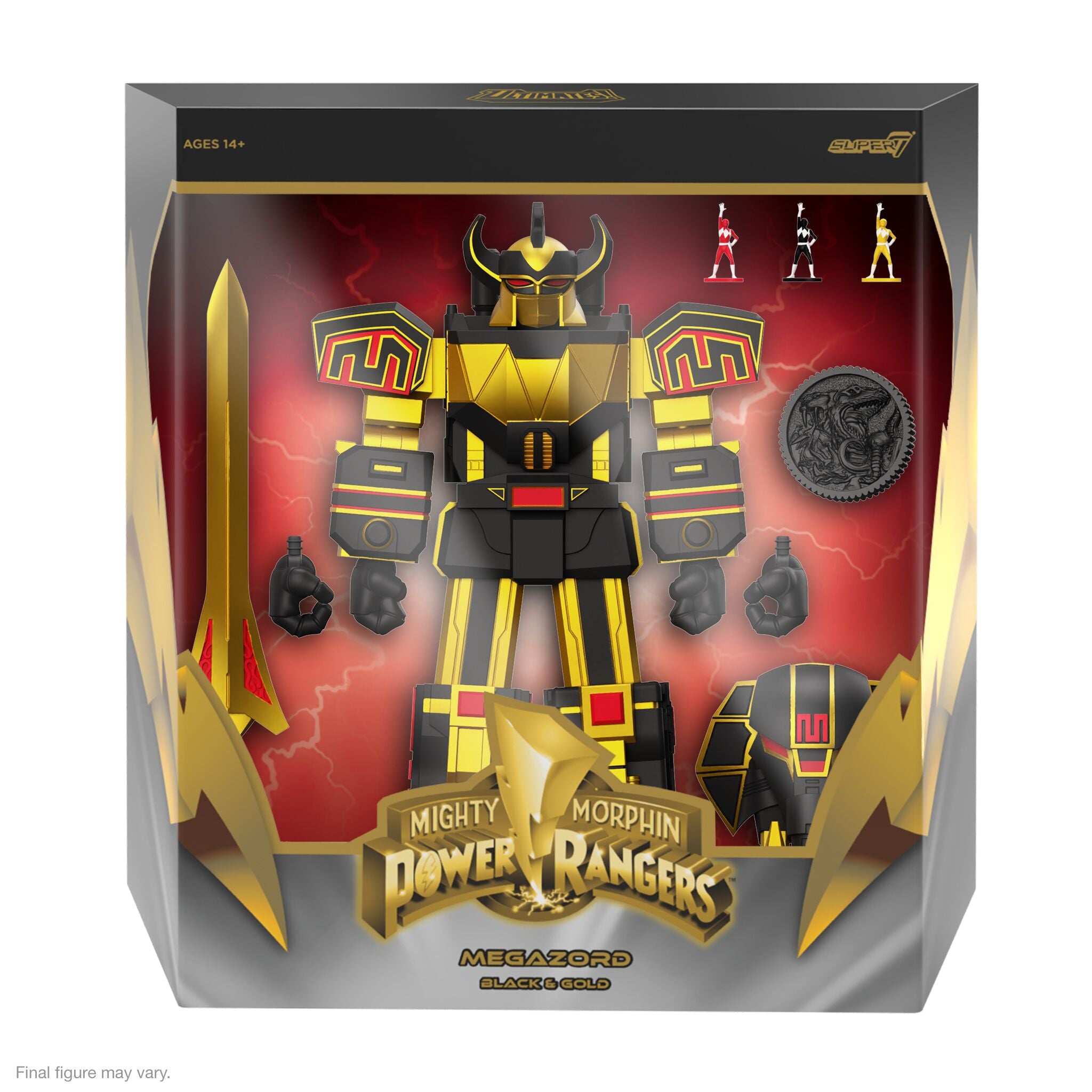 Super7 Power Rangers Ultimates Megazord Black Gold figurina 18cm