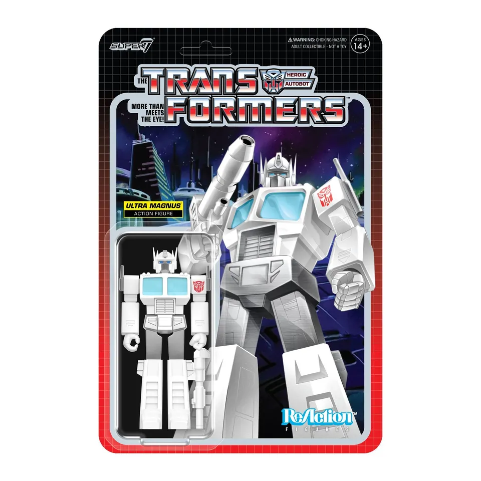 Super7 ReAction Optimus Prime figurina 9,5 cm alb