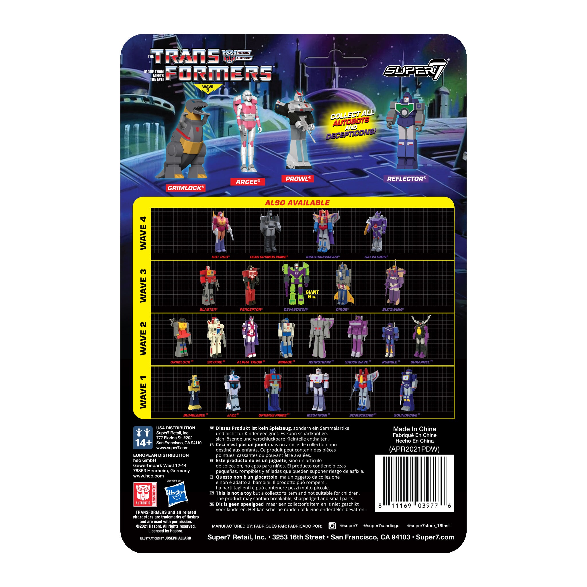 Super7 ReAction Arcee figurina Transformers 9,5 cm blaster