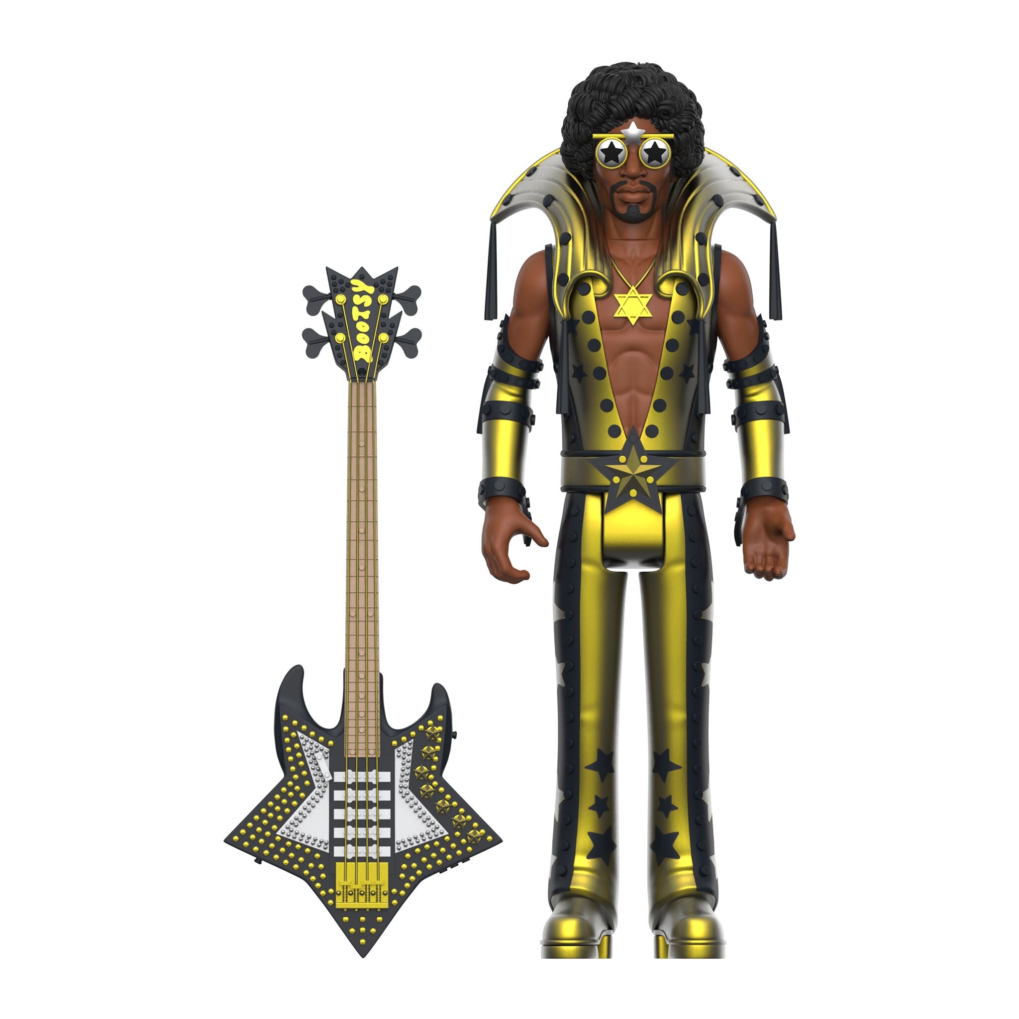 Super7 ReAction Bootsy Collins Black Gold figurina bas