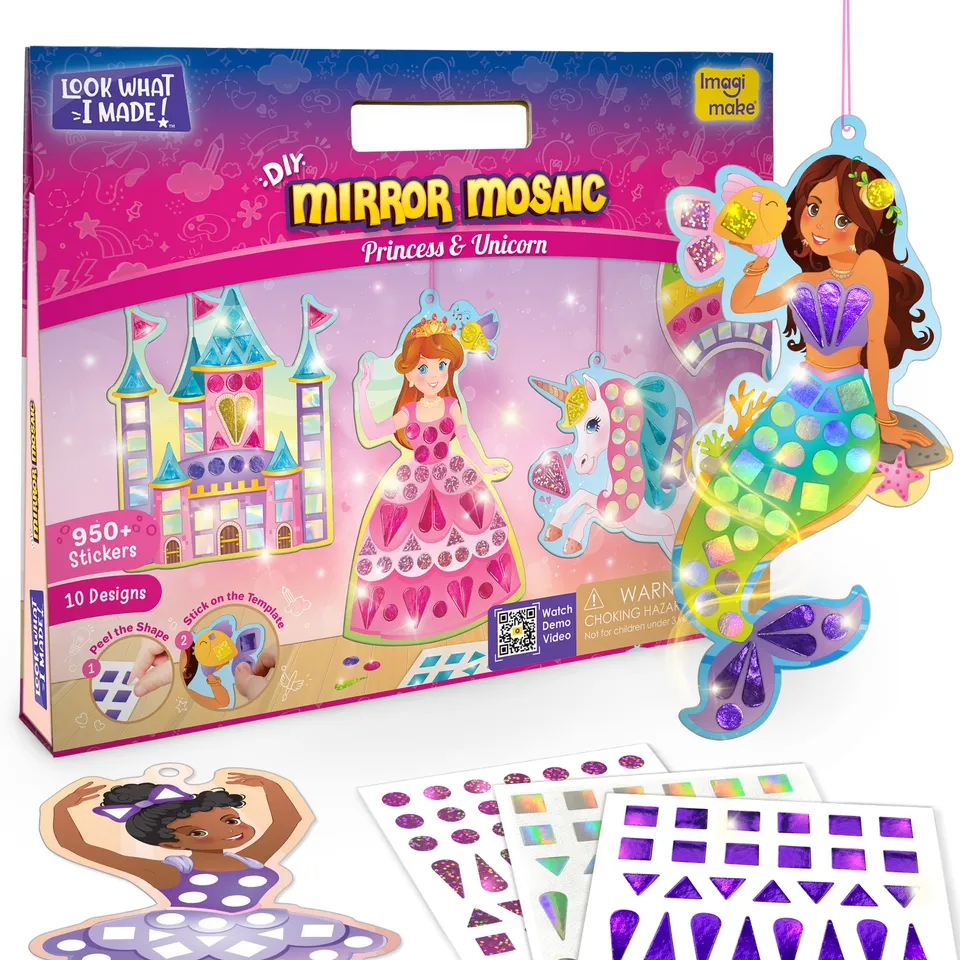 Imagimake Mirror Mosaic Princess Unicorn set creatie 10 sabloane