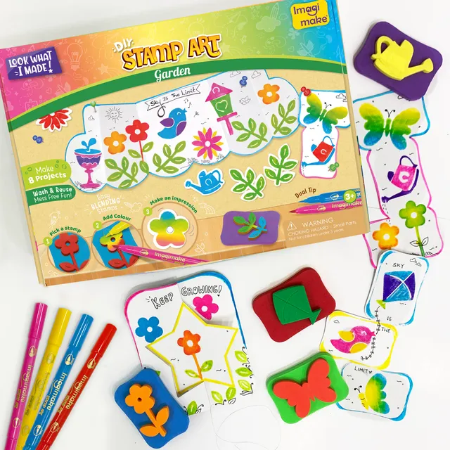 Imagimake Stamp Art Garden set stampile gradina animale
