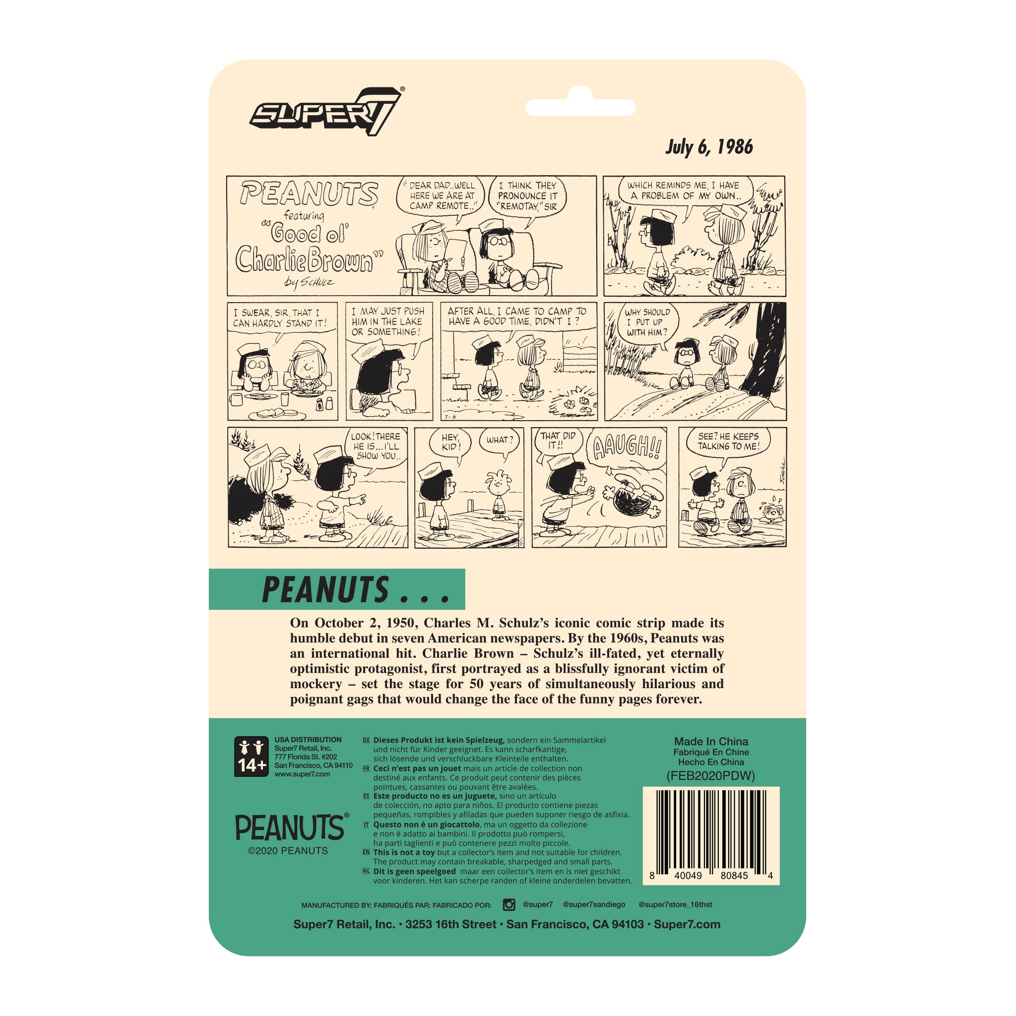 Super7 ReAction Peanuts Camp Peppermint Patty figurină